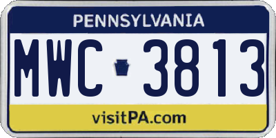 PA license plate MWC3813