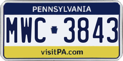 PA license plate MWC3843