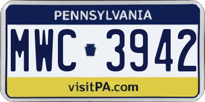 PA license plate MWC3942