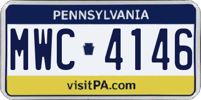 PA license plate MWC4146
