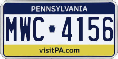 PA license plate MWC4156