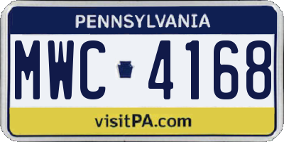 PA license plate MWC4168