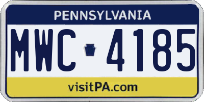 PA license plate MWC4185