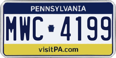PA license plate MWC4199