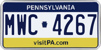 PA license plate MWC4267