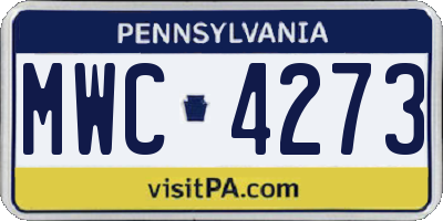PA license plate MWC4273