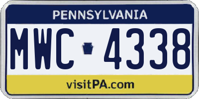 PA license plate MWC4338