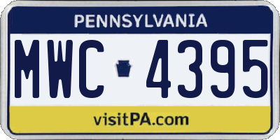 PA license plate MWC4395
