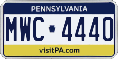 PA license plate MWC4440