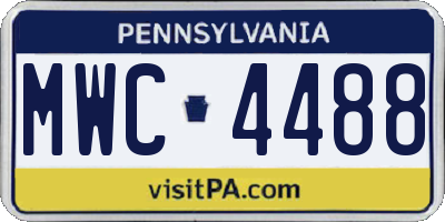PA license plate MWC4488