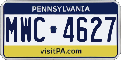 PA license plate MWC4627