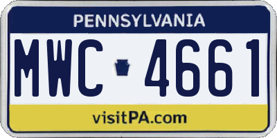 PA license plate MWC4661