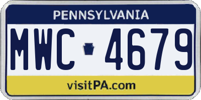 PA license plate MWC4679