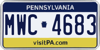 PA license plate MWC4683