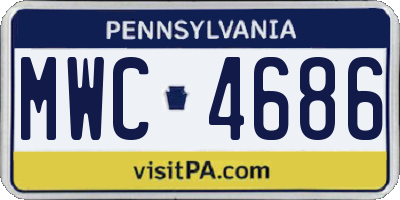 PA license plate MWC4686