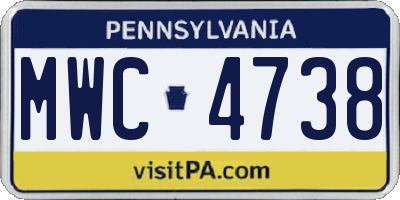 PA license plate MWC4738