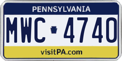 PA license plate MWC4740