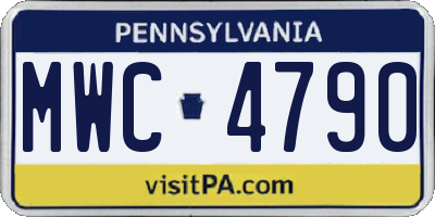 PA license plate MWC4790