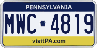 PA license plate MWC4819