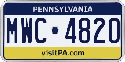 PA license plate MWC4820