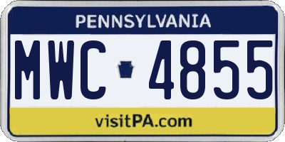 PA license plate MWC4855