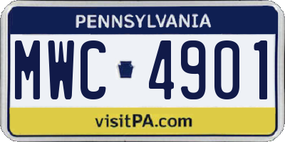 PA license plate MWC4901