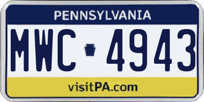 PA license plate MWC4943