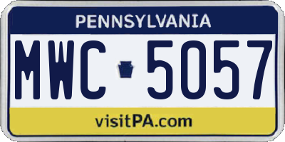 PA license plate MWC5057