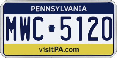 PA license plate MWC5120