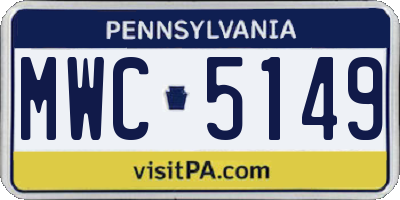PA license plate MWC5149