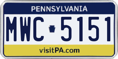 PA license plate MWC5151