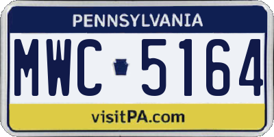 PA license plate MWC5164