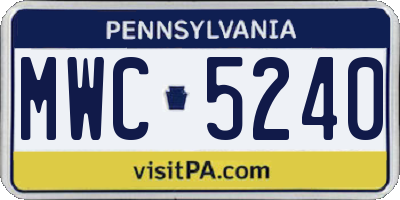PA license plate MWC5240