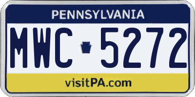 PA license plate MWC5272