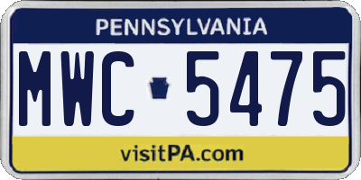 PA license plate MWC5475