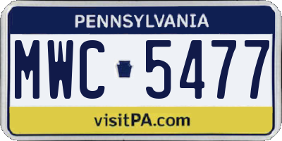 PA license plate MWC5477