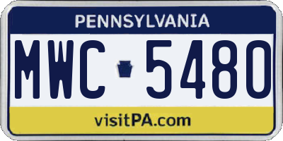 PA license plate MWC5480