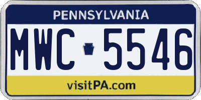 PA license plate MWC5546