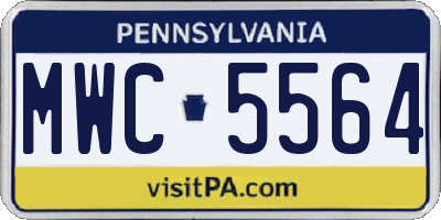 PA license plate MWC5564
