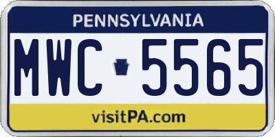 PA license plate MWC5565