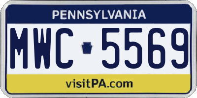 PA license plate MWC5569