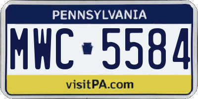 PA license plate MWC5584