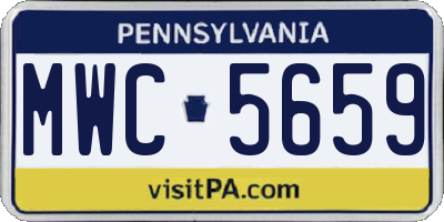 PA license plate MWC5659