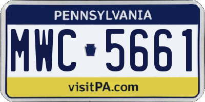 PA license plate MWC5661