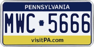PA license plate MWC5666