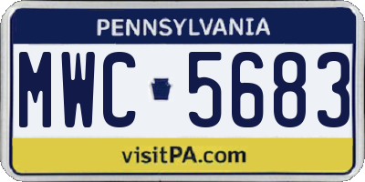 PA license plate MWC5683
