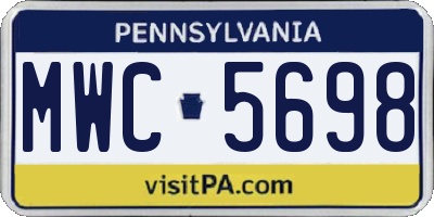 PA license plate MWC5698