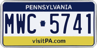 PA license plate MWC5741
