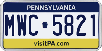 PA license plate MWC5821