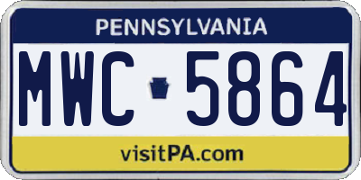 PA license plate MWC5864